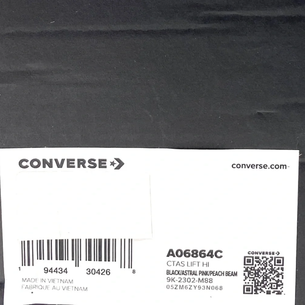 Converse Lift Platform Leather Canvas High Casual Women Shoes Black Pink A06864C